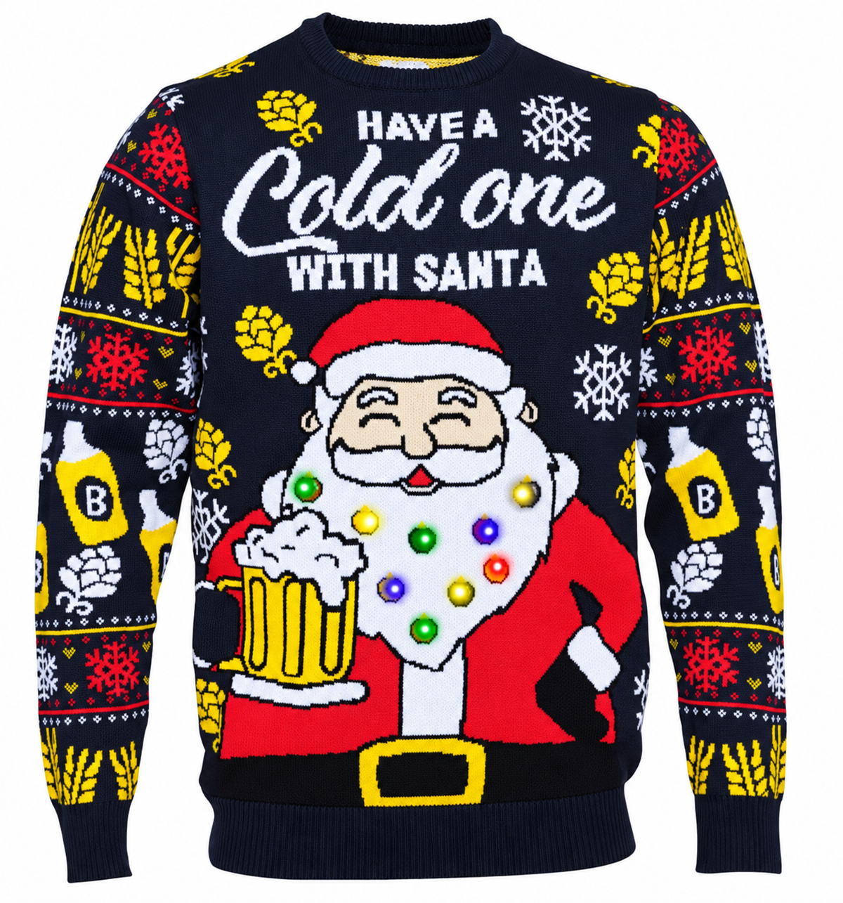 Maglione Natalizio Con Luci a LED Babbo Natale – PS 33623
