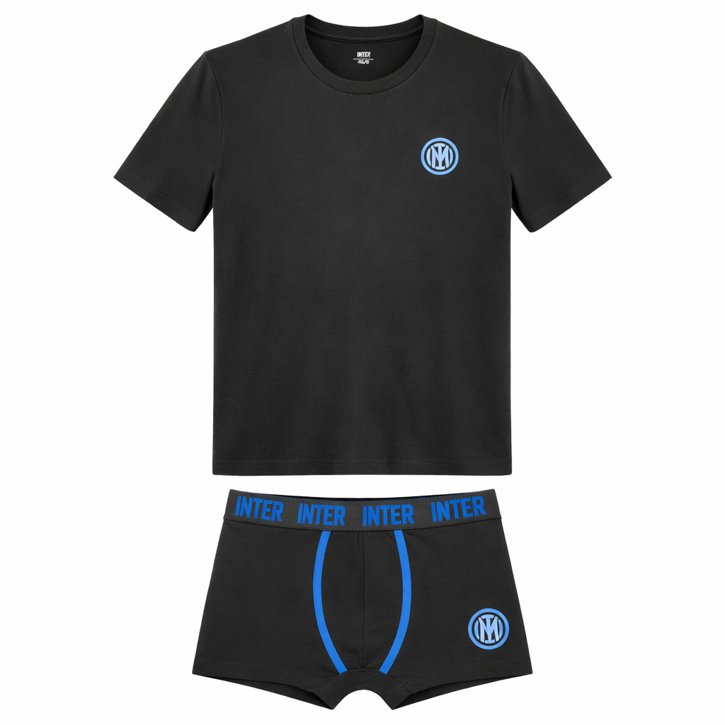 Set Intimo Inter Corto Cotone & Elastan – Maglia + Boxer Ufficiale FC Internazionale – PS 10306
