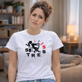 T-Shirt “Pieno di Stress” – Maglietta Simpatica Manica Corta – PS 28870-A019