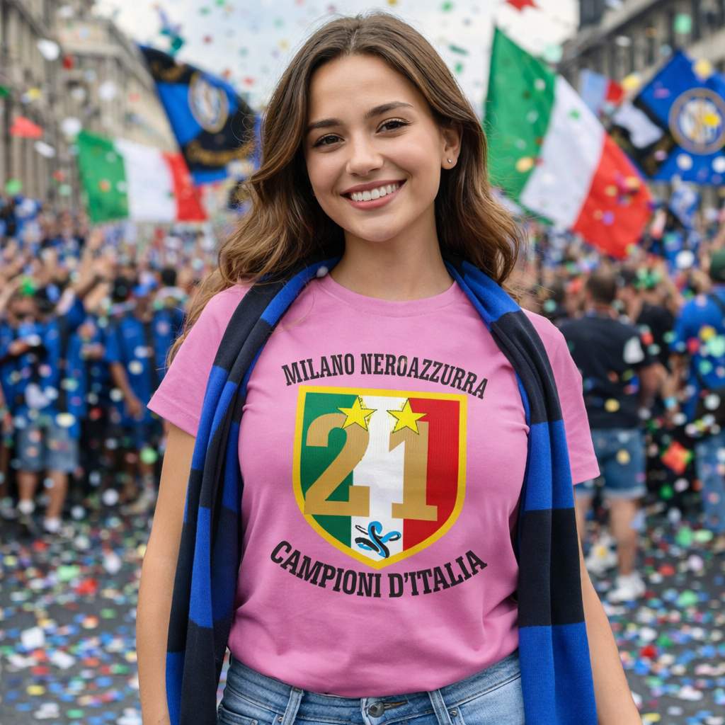 T-Shirt Scudetto Inter Campioni d’Italia 25/26 – Seconda Stella 21 Scudetti Scudetto Neroazzurro – PS 27431-A042
