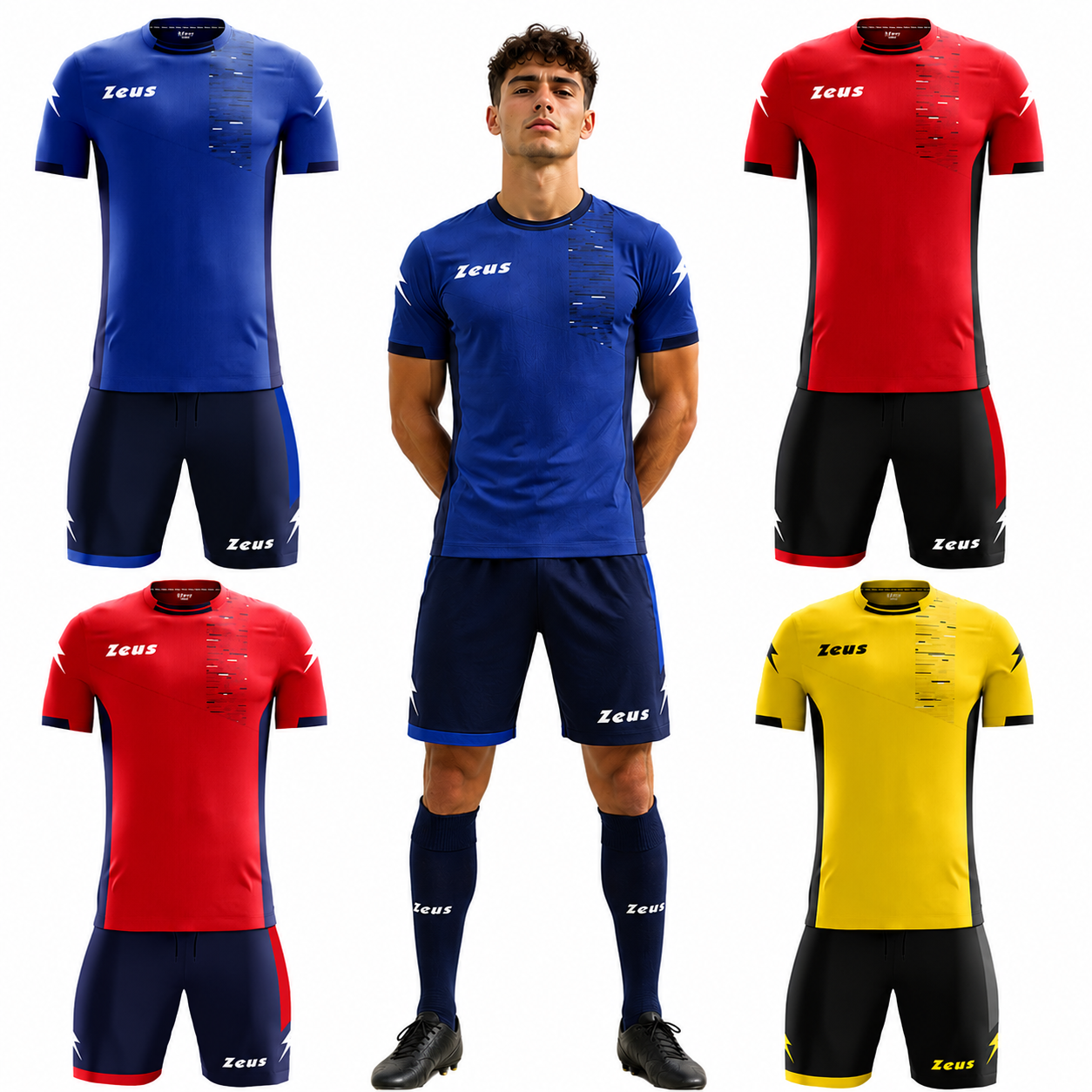 Completo Calcio Kit Zeus Glitch – Maglia e Pantaloncini Sportivi Personalizzabile – Cod. 12803 BS