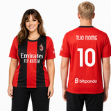 Maglia Calcio Milan Rosso Nera Campionato 26/27 – Replica Ufficiale ACMILAN – Personalizzabile con Nome e Numero | Mod. PS 40482-26/27