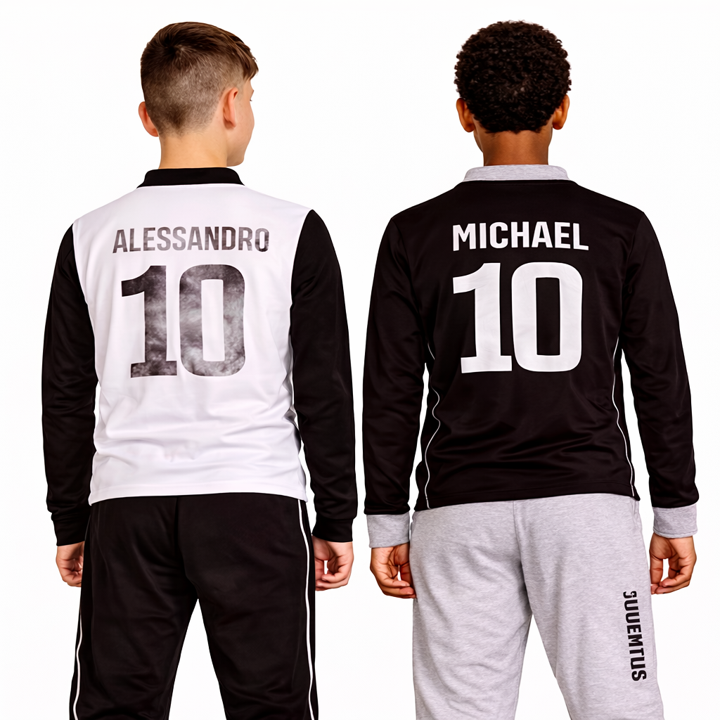 Pigiama Juventus Ragazzo Serafino Mezza Stagione – Personalizzabile – PS 30101