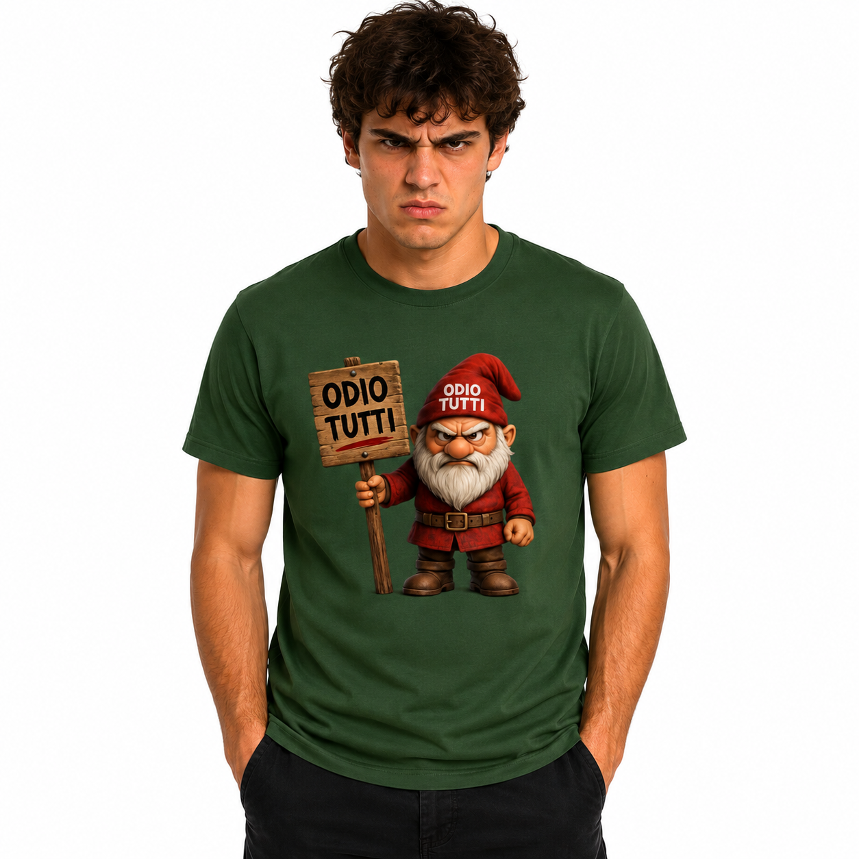 T-Shirt Uomo Simpatica Odio Tutti – Personalizzabile con Nome – PS 27431-A-155