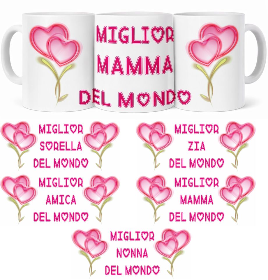 Tazza in Ceramica Personalizzabile “Miglior Mamma / Amica / Zia / Nonna” – Tazza Personalizzata PS 09370-3042