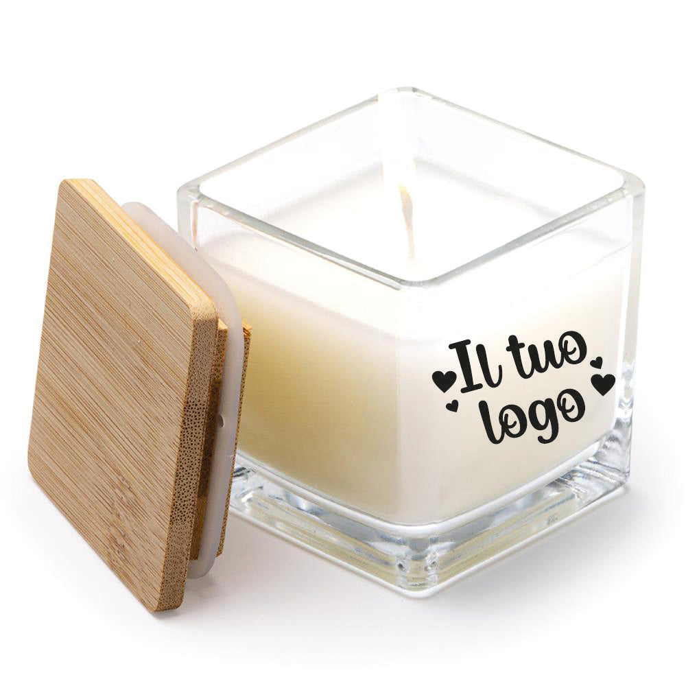 Candela Profumata ROCIX 1171 Personalizzabile con Coperchio in Bambù – PS 39120