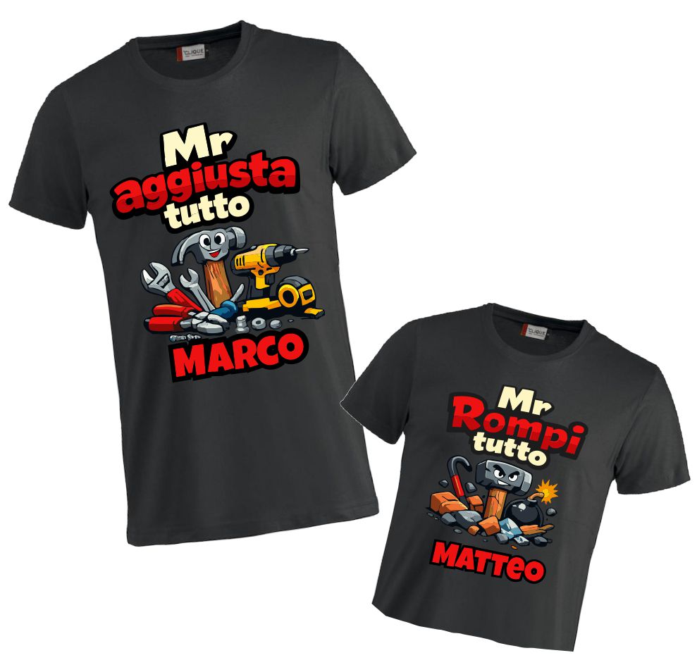 Tshirt e Body/Magliettina "Mister Aggiusta tutto.."  – Festa del papà – PS 27431-A142 / 28181-142