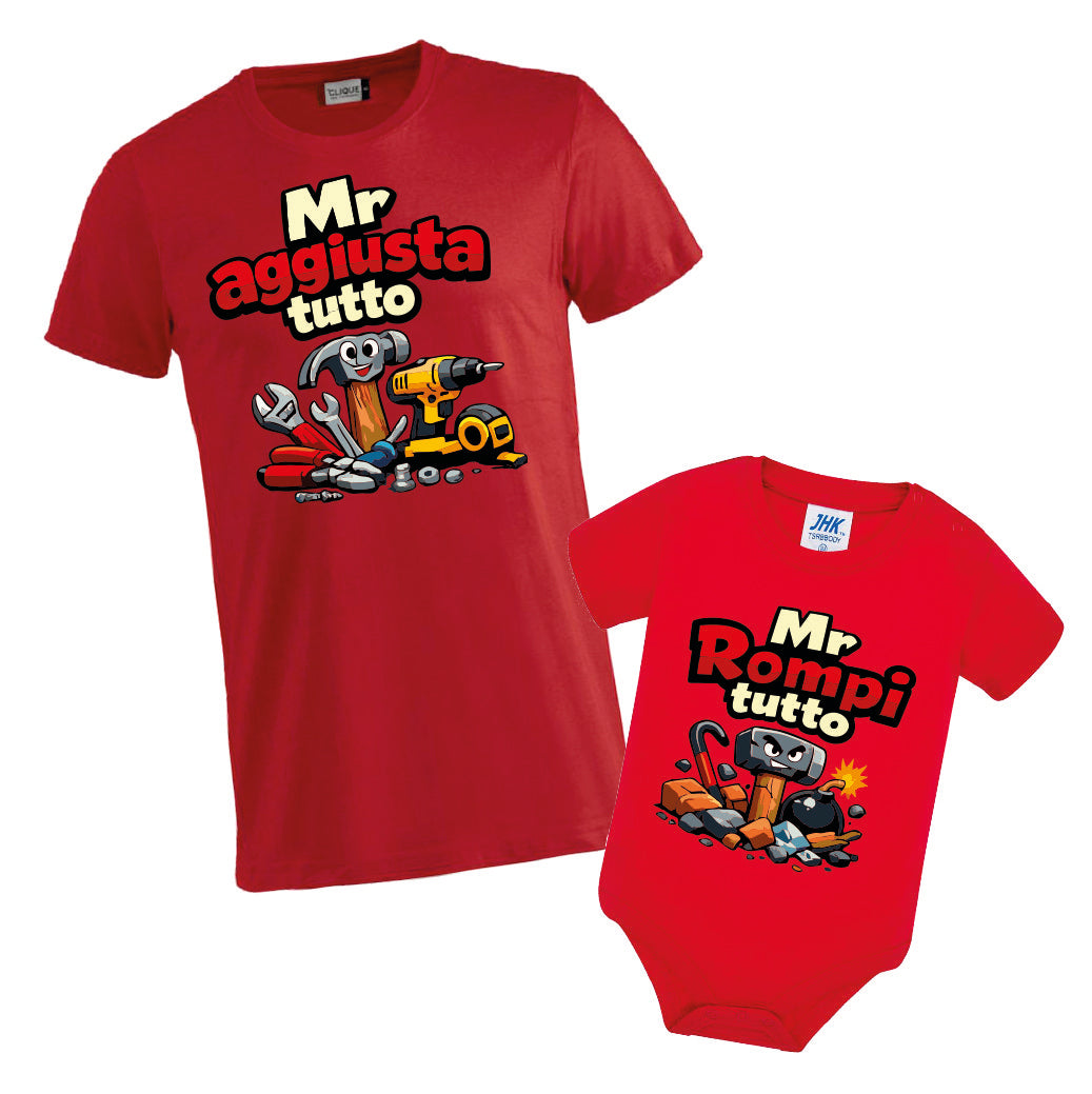 Tshirt e Body/Magliettina "Mister Aggiusta tutto.."  – Festa del papà – PS 27431-A142 / 28181-142