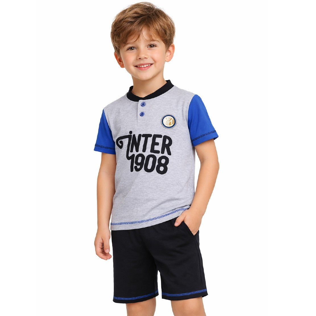 Pigiama Inter Corto Bambino – Personalizzabile con Nome e Numero – PS 30183