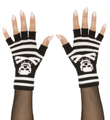 Guanti Senza Dita con Teschio – Accessori Costume Carnevale / Halloween – PS 02356