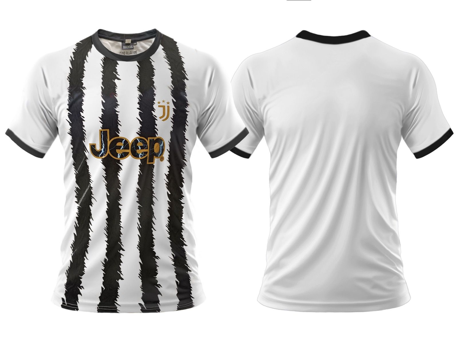Maglia Calcio Juventus Bianco Nera – Replica Ufficiale Juventus FC 2023/2024 – Personalizzabile con Nome e Numero PS 41410