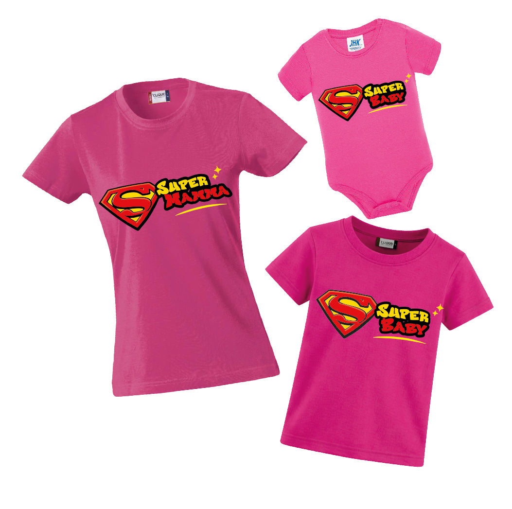 Tshirt e Body/Magliettina "Super mamma/Super baby"  – Festa della mamma – PS 28870-032 / 28180-143