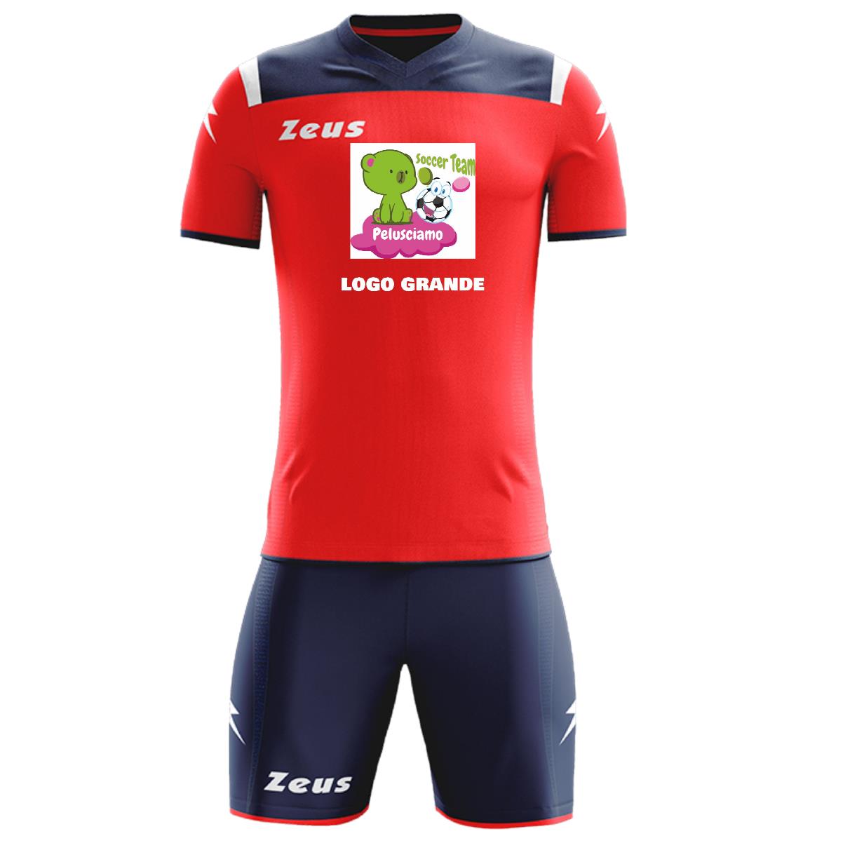 Completo Calcio Zeus Kit Vesuvio – Maglia e Pantaloncino – Personalizzabile con Nome, Numero e Loghi PS 12810