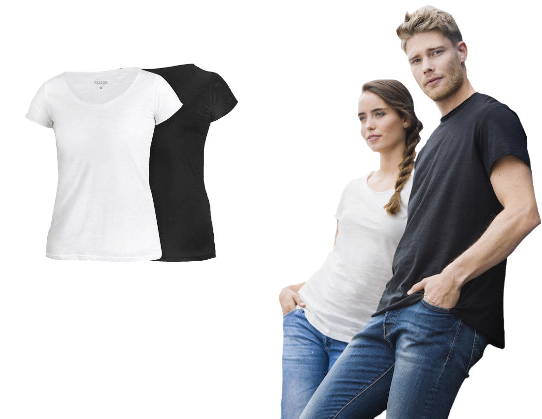 T-Shirt Donna Derby-T in Cotone Fiammato – Collo e Maniche Taglio Vivo – PS 36976
