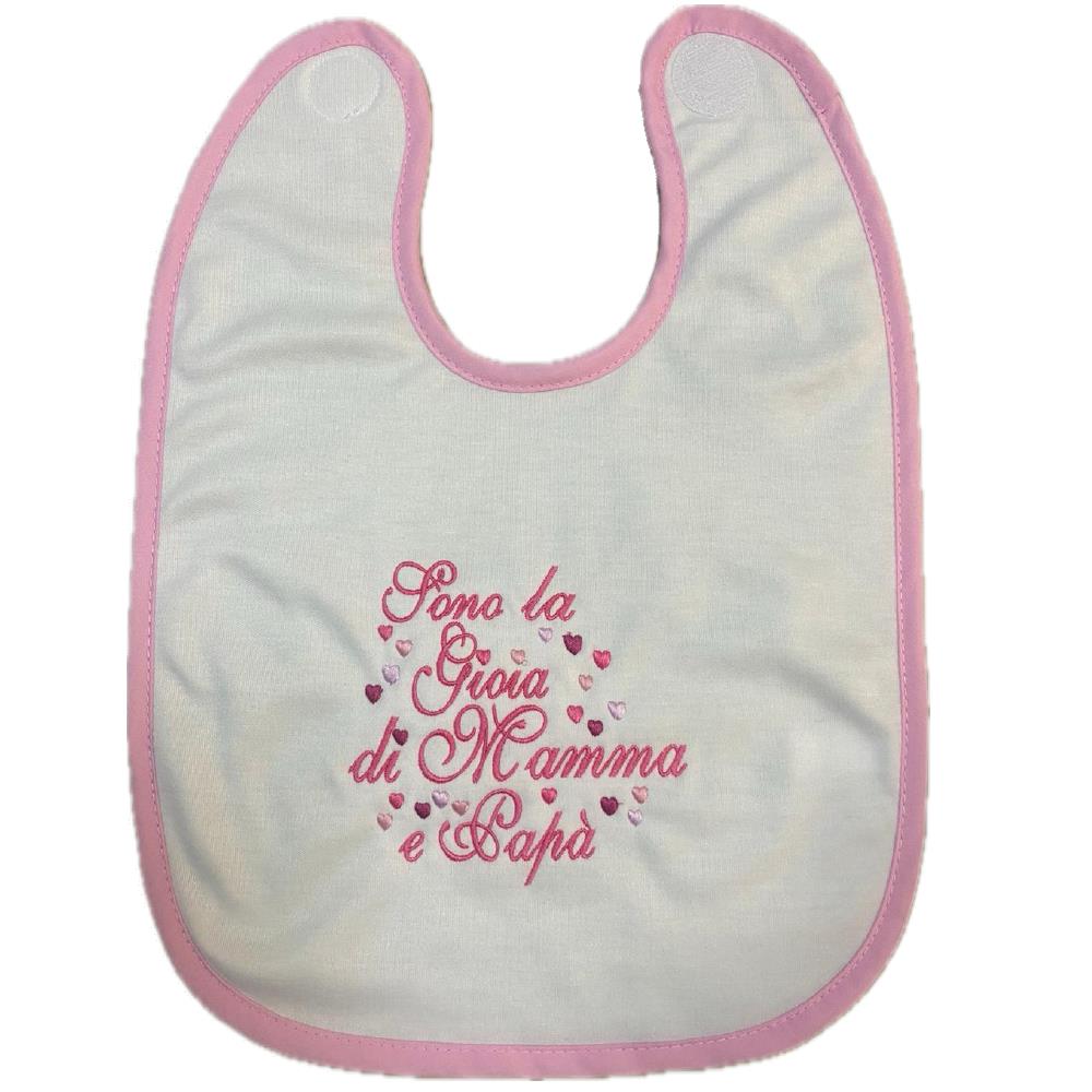 Bavaglino Ricamato “Sono la Gioia dei Miei…” – Bavaglini Personalizzati – PS 09874-001