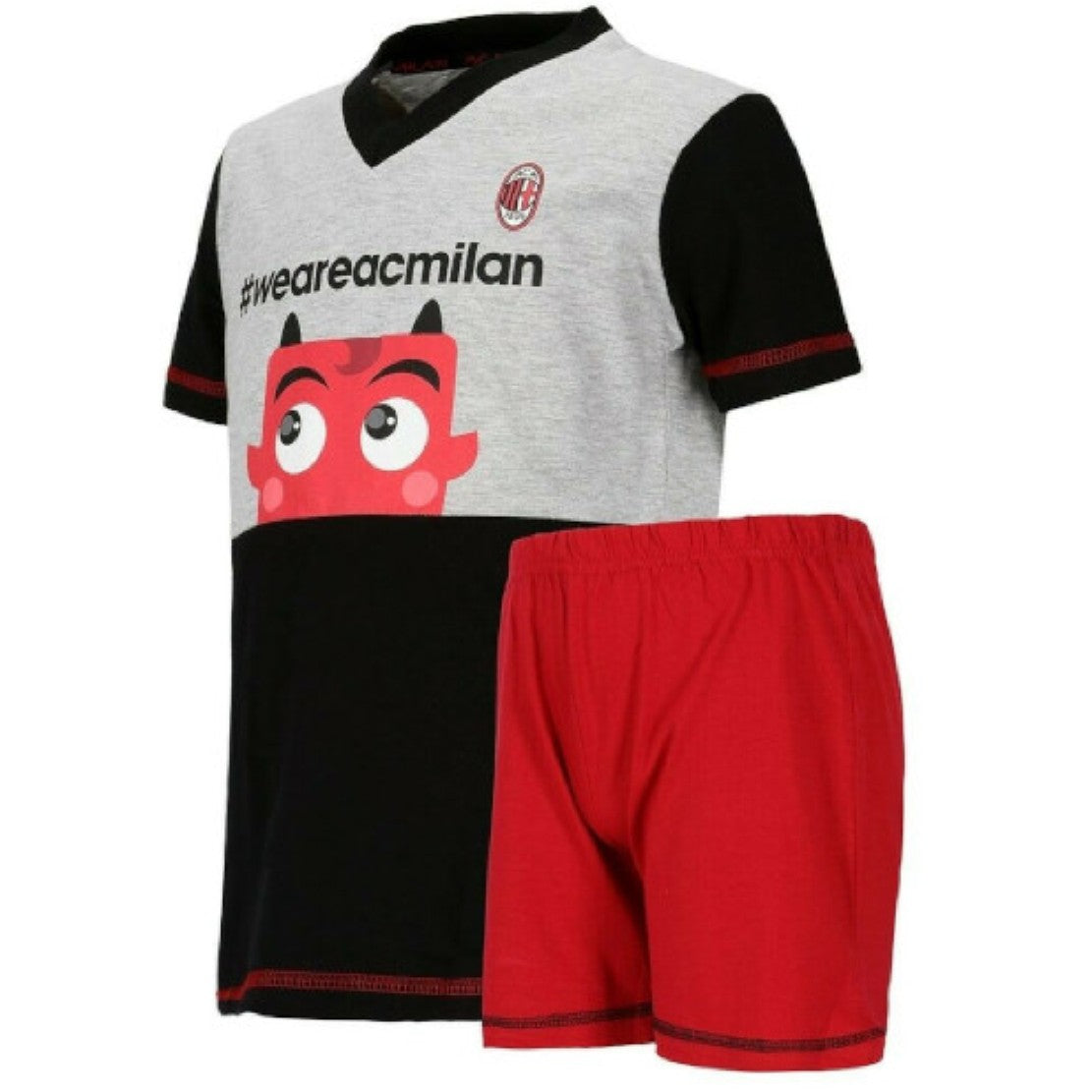 Pigiama Milan Corto Bambino – AC MILAN Personalizzabile – PS 30108