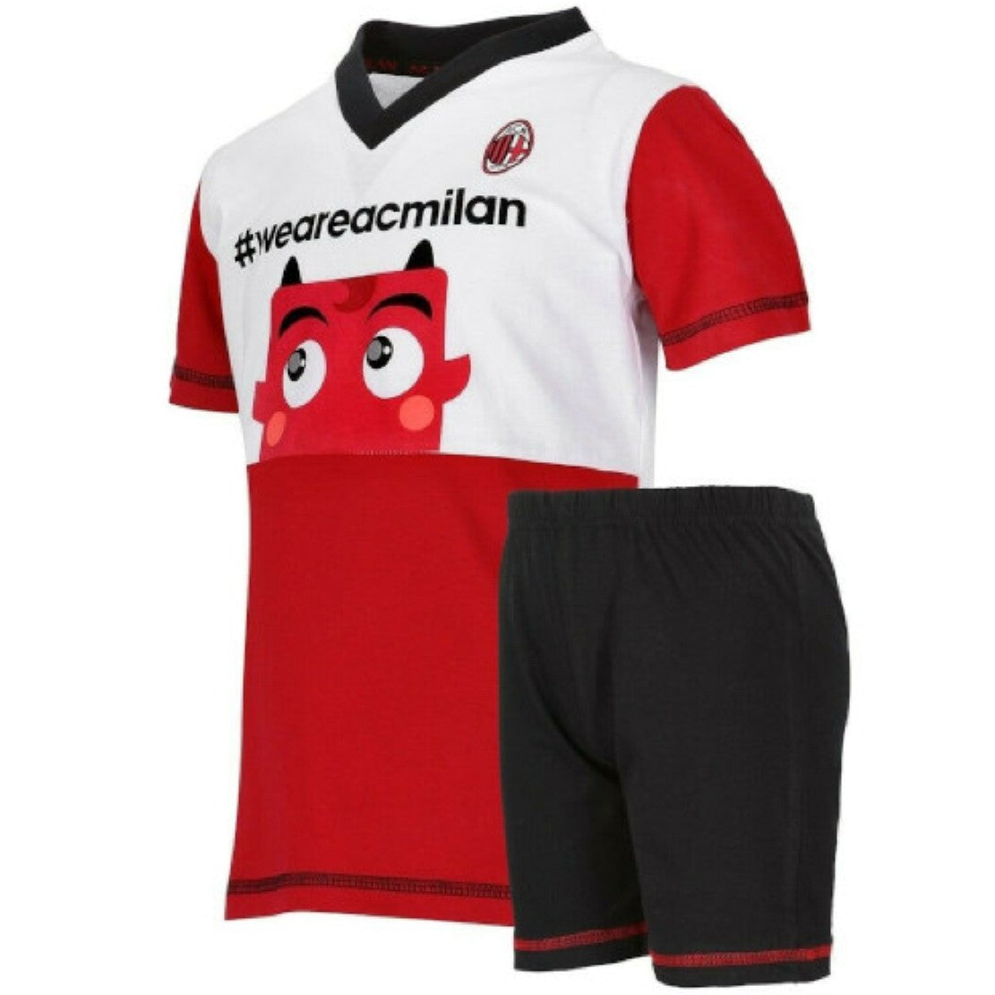 Pigiama Milan Corto Bambino – AC MILAN Personalizzabile – PS 30108