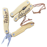 Multiutensile in Acciaio Inossidabile Manico in Bambù – 12 Funzioni – Personalizzabile Inciso – PS 00537