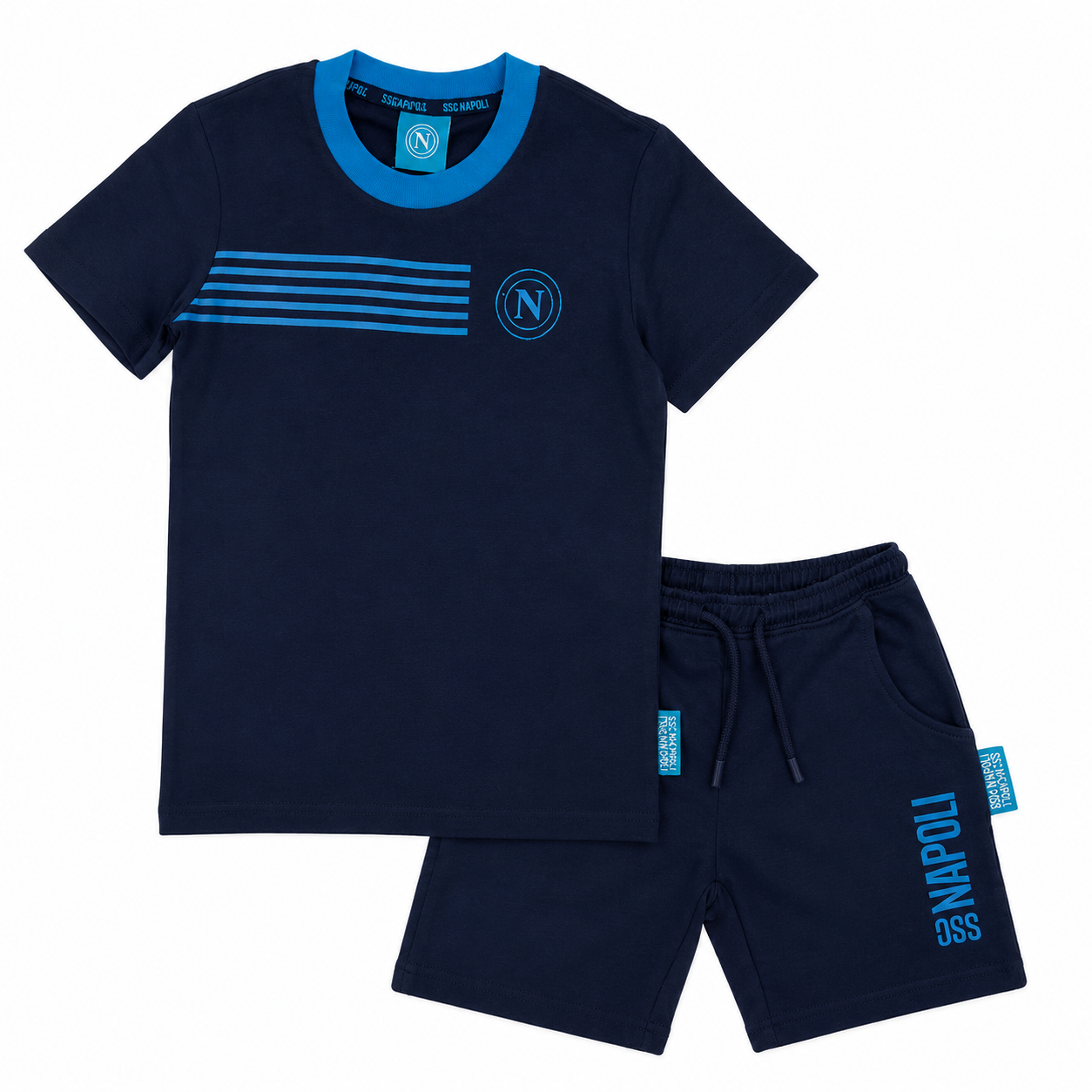 Pigiama Corto SSC Napoli Ufficiale 100% Cotone – Bambino Ragazzo Uomo – Personalizzabile con Nome PS 46702