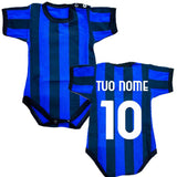 Body Neonato Nero Azzurro  – Personalizzabile Con Nome e Numero PS 32768