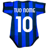 Body Neonato Nero Azzurro  – Personalizzabile Con Nome e Numero PS 32768
