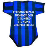 Body Neonato Nero Azzurro  – Personalizzabile Con Nome e Numero PS 32768