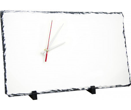Cornice in Pietra Ardesia Rettangolare con Orologio – Gadget Personalizzato 25×40 cm PS 13103