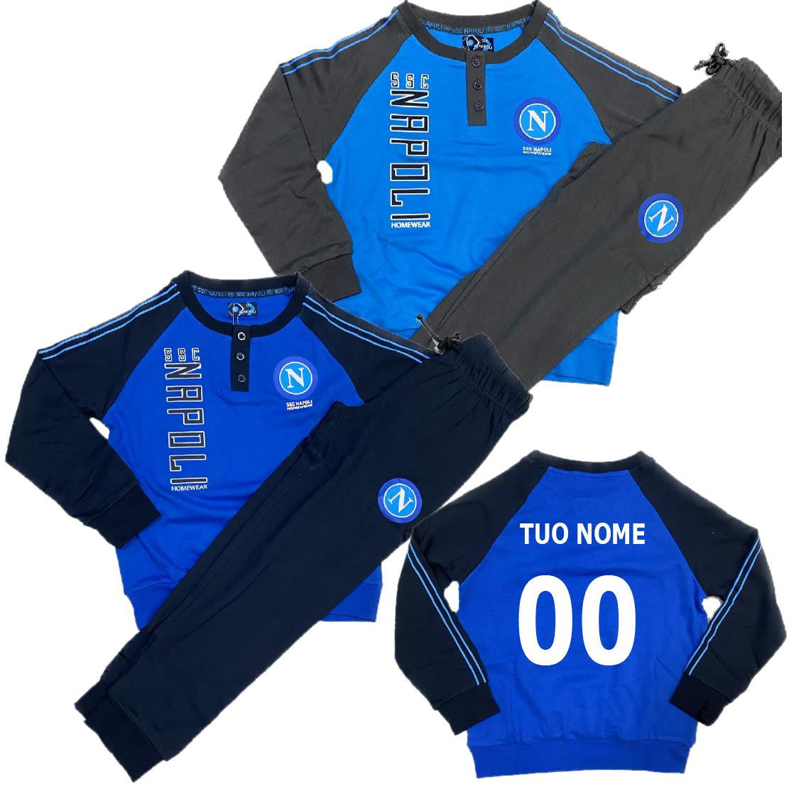 Pigiama SSC Napoli Ufficiale Caldo Cotone Interlock Ragazzo / Uomo – PS 41416