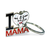 Portachiavi In Metallo Sagomato “I Love Mama” – “I Love Papà” Personalizzabile Idea Regalo PS 12710