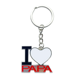 Portachiavi In Metallo Sagomato “I Love Mama” – “I Love Papà” Personalizzabile Idea Regalo PS 12710
