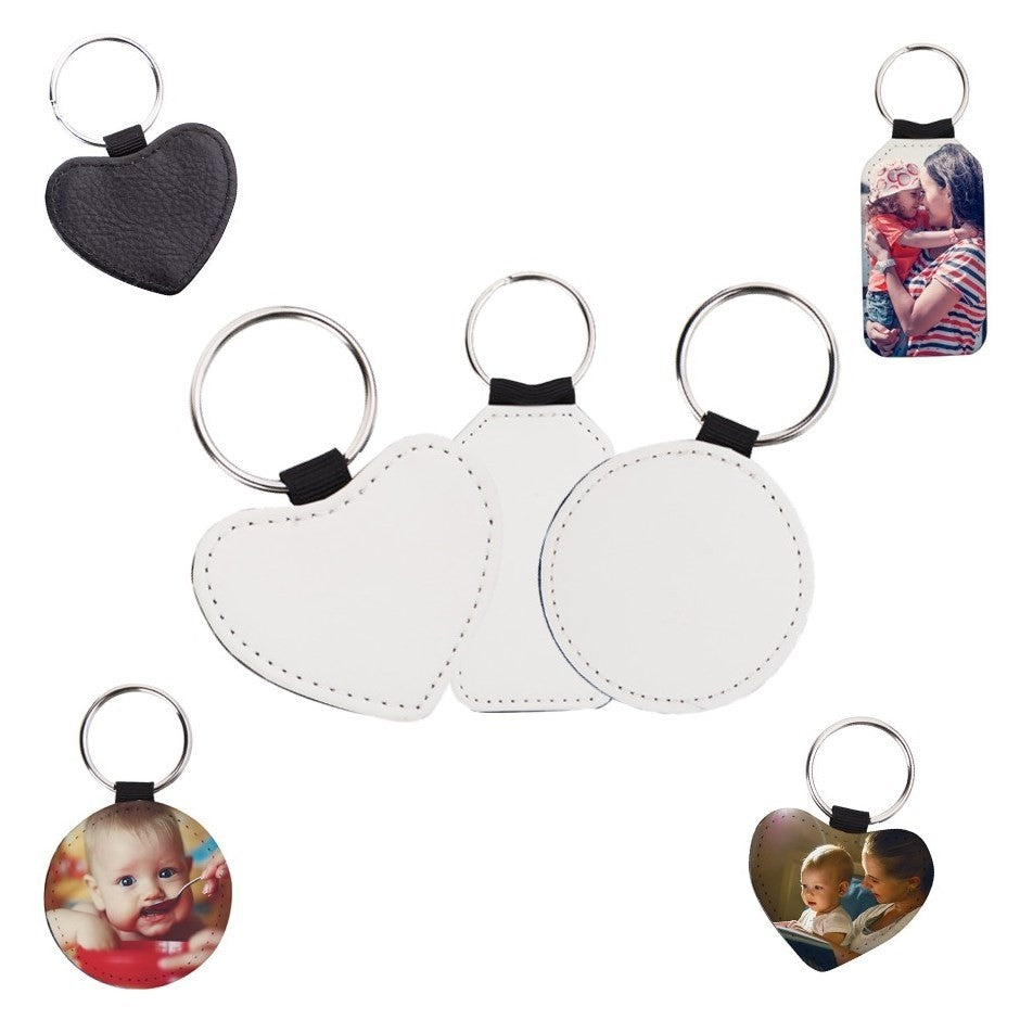 Portachiavi Personalizzabile EcoPelle Foto Frasi Forme Rettangolare Cuore Tondo Glitterati – Gadget Idea Regalo PS 12722 PRS