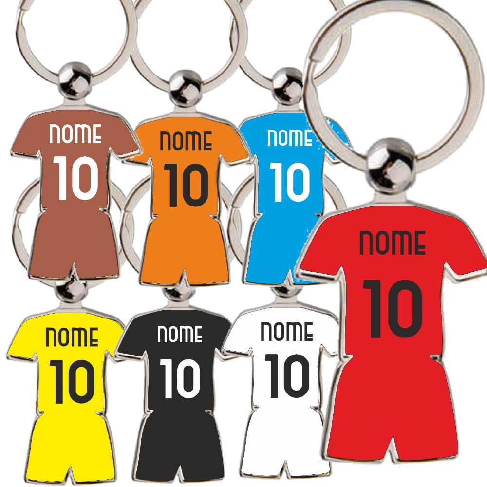 Portachiavi in Metallo Divisa Sportiva Personalizzabile con Nome e Numero | Portachiavi Maglia Calcio PS 05237