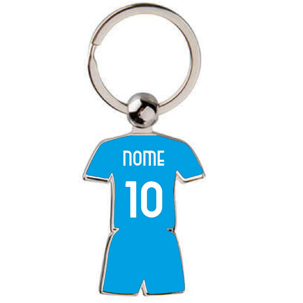 Portachiavi in Metallo Divisa Sportiva Personalizzabile con Nome e Numero | Portachiavi Maglia Calcio PS 05237