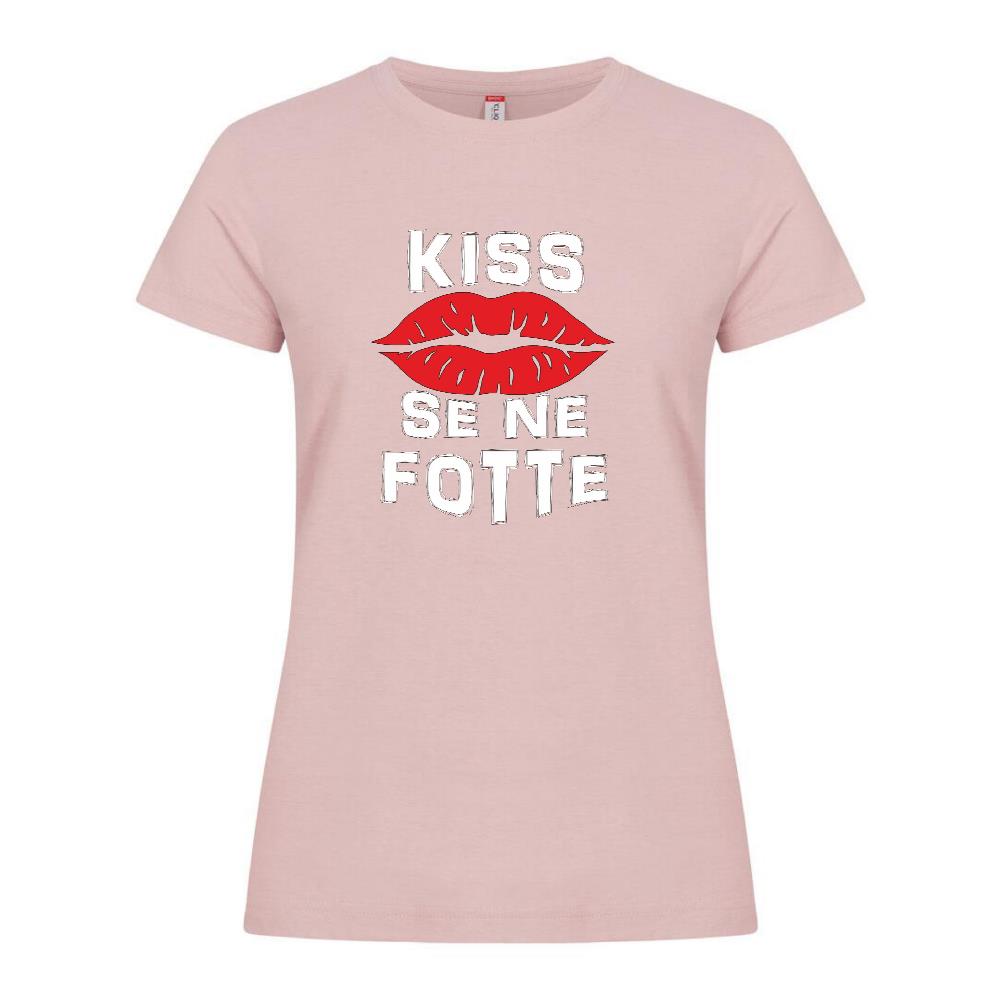 T-Shirt Donna “Kiss Se Ne Fotte” – Maglietta Divertente in Cotone – PS 28870-023
