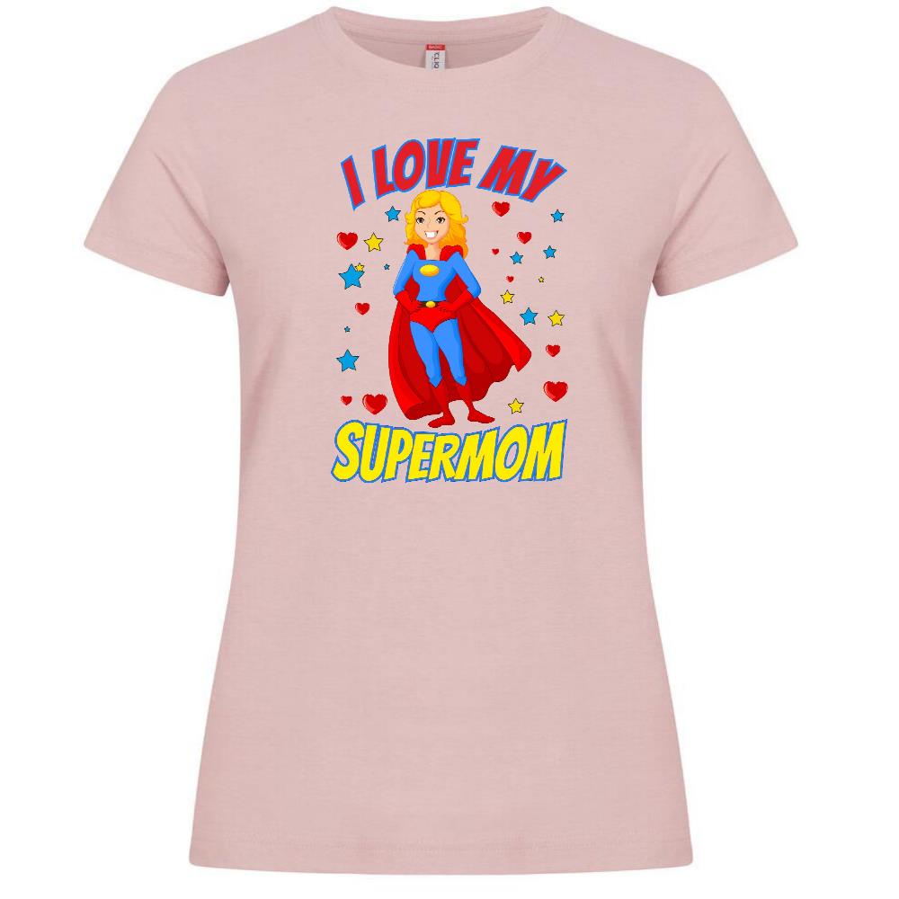 T-Shirt Donna “I Love My Supermom” – Idea Regalo Festa della Mamma – PS 28870-015 PRS