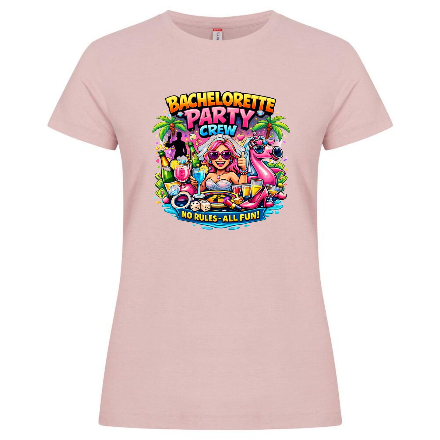 T-Shirt Donna Addio AL Nubilato Bachelorette Party Crew No Rules - All Fun ! – PS 28870-A-028