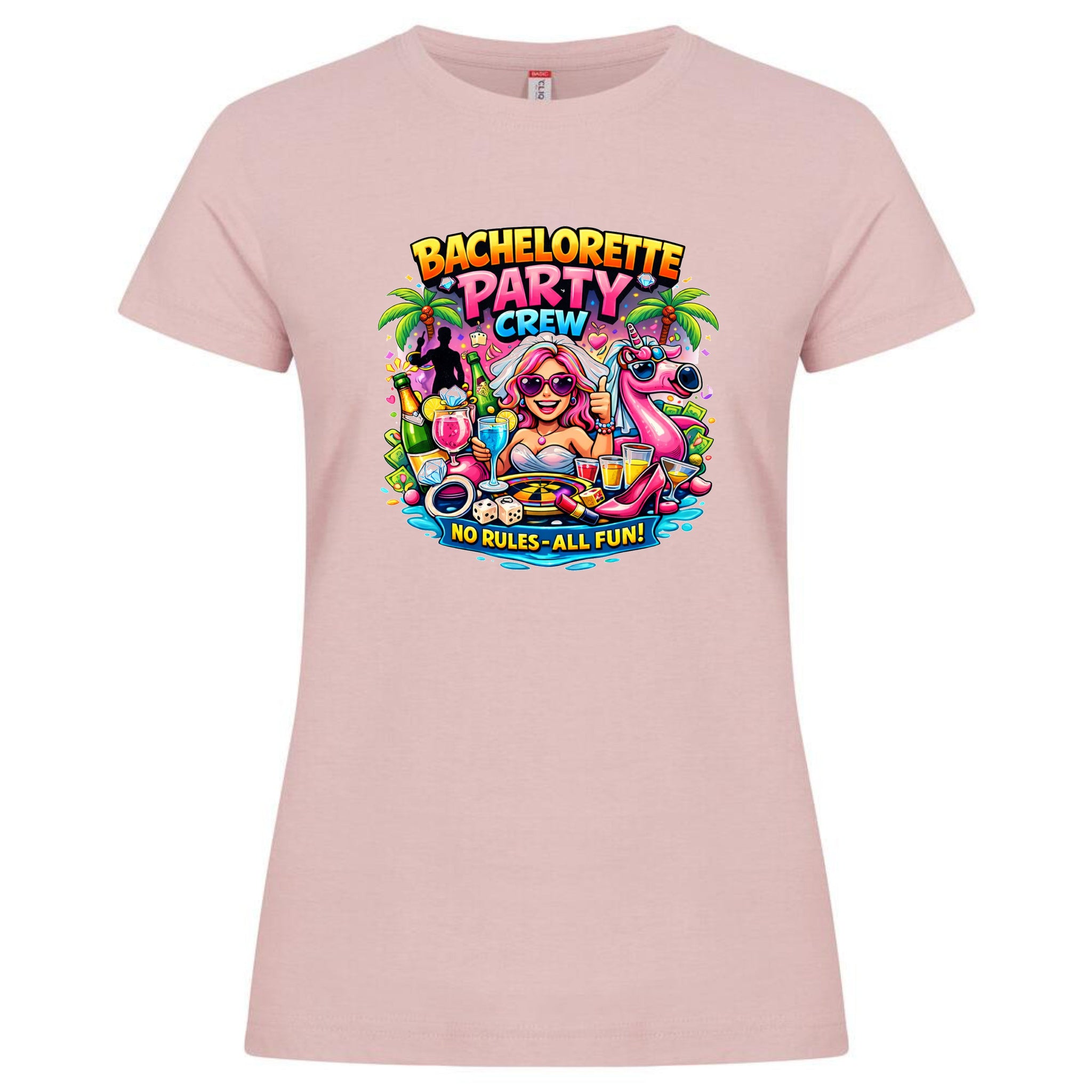 T-Shirt Donna Addio AL Nubilato Bachelorette Party Crew No Rules - All Fun ! – PS 28870-A-028