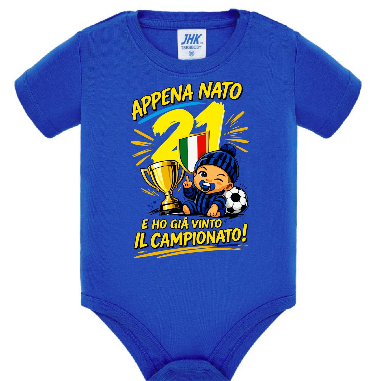 Body Scudetto Calcio InterNazionale Appena Nato e' Ho Gia Vinto Il Campionato NeroAzzurri Campioni D'Italia 2025/2026 21 Scudetti PS 28180-INT-10