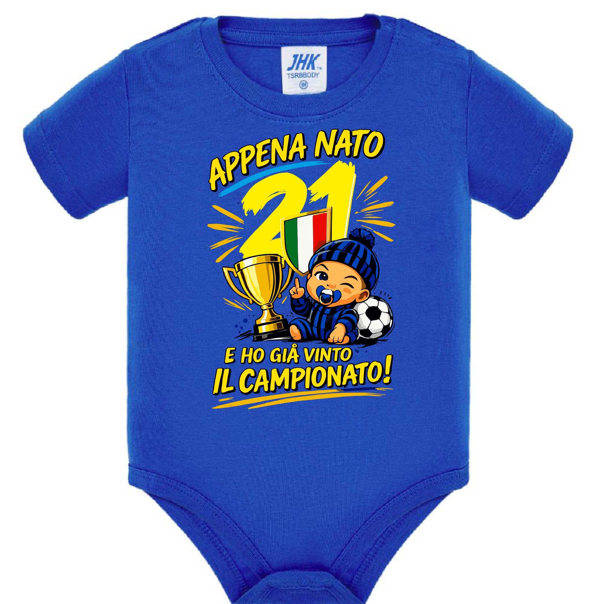 Body Scudetto Calcio InterNazionale Appena Nato e' Ho Gia Vinto Il Campionato NeroAzzurri Campioni D'Italia 2025/2026 21 Scudetti PS 28180-INT-10