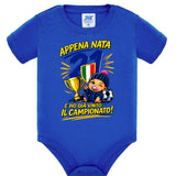 Body Scudetto Calcio Appena Nata e' Ho Gia Vinto Il Campionato NeroAzzurri Campioni D'Italia 2025/2026 21 Scudetti PS 28180-INT-11
