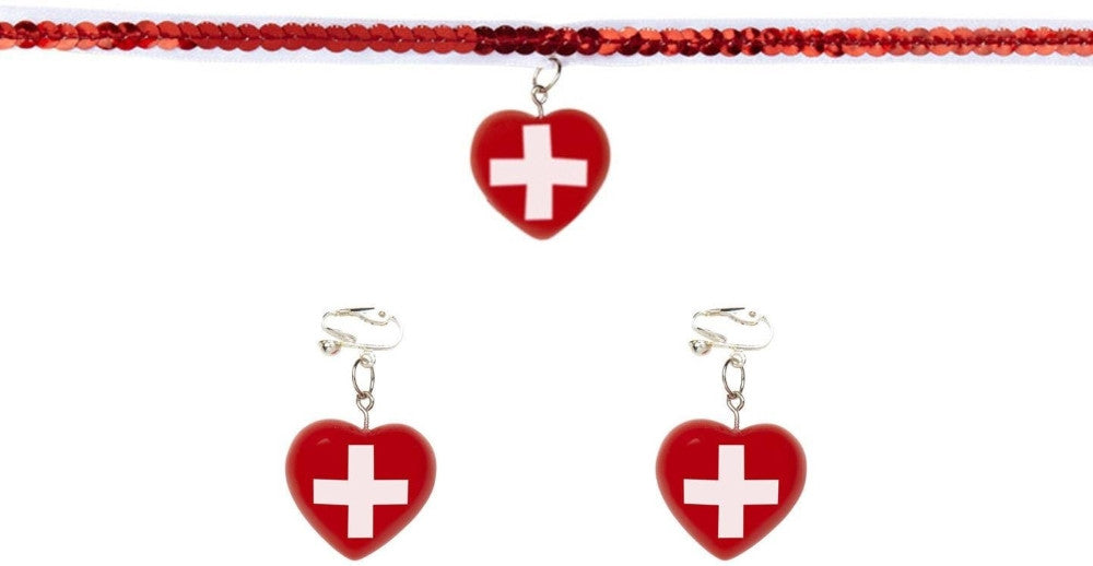 Collana con Orecchini Infermiera – Accessorio Costume Carnevale – PS 11724