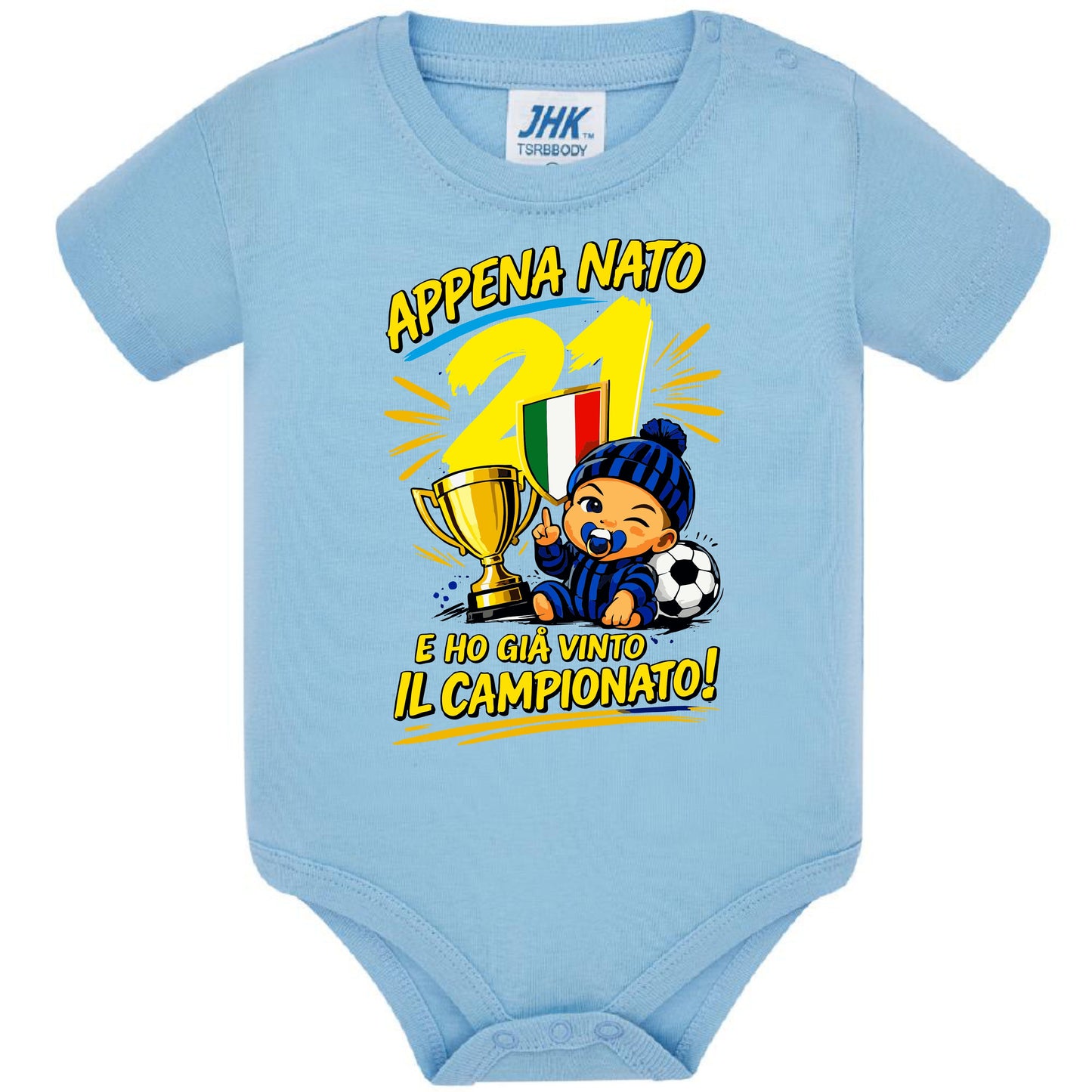 Body Scudetto Calcio InterNazionale Appena Nato e' Ho Gia Vinto Il Campionato NeroAzzurri Campioni D'Italia 2025/2026 21 Scudetti PS 28180-INT-10