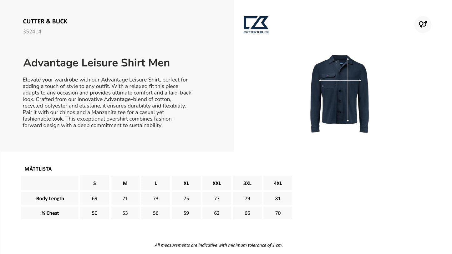 Camicia Advantage Leisure Uomo – Personalizzabile con Ricamo – 46688
