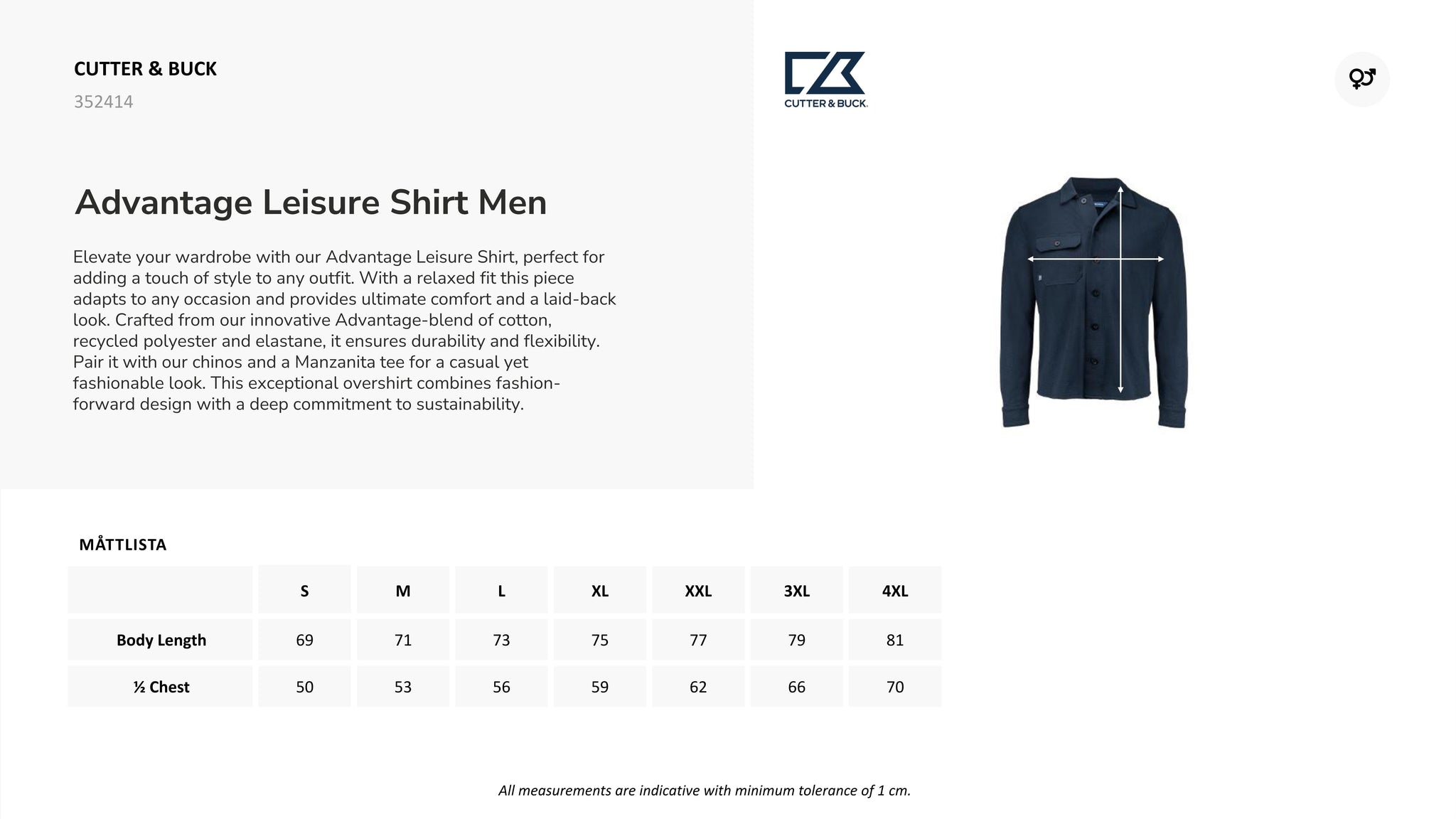 Camicia Advantage Leisure Uomo – Personalizzabile con Ricamo – 46688