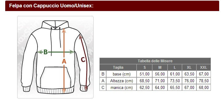 Felpa con Cappuccio Italia Linea Turistica – Felpe Ragazzo Uomo – PS 32587