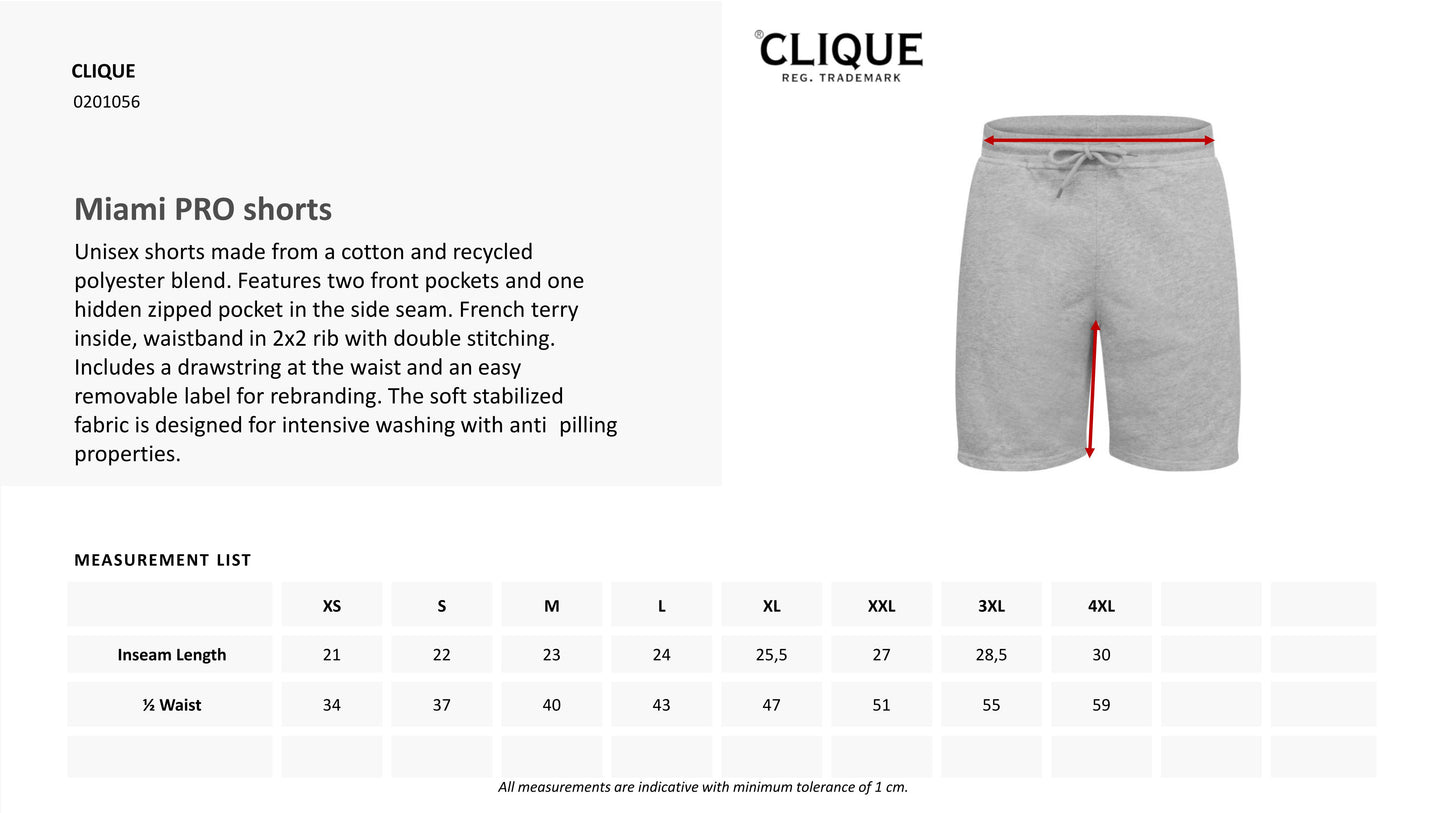 Bermuda Miami Pro Shorts in Cotone French Terry – PS 34156