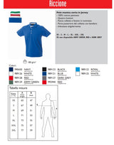 Polo da Uomo Riccione Personalizzabile JRC a Manica Corta con Tricolore Italia Sul Collo  – Cod. 31155