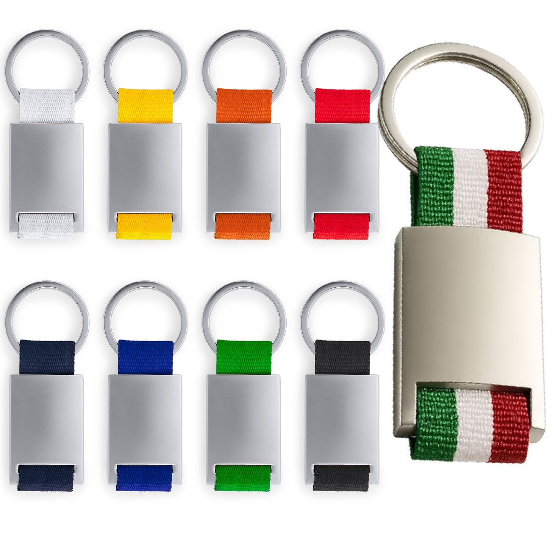 Portachiavi in Metallo con Cinturino in Poliestere Personalizzabile PS 00150